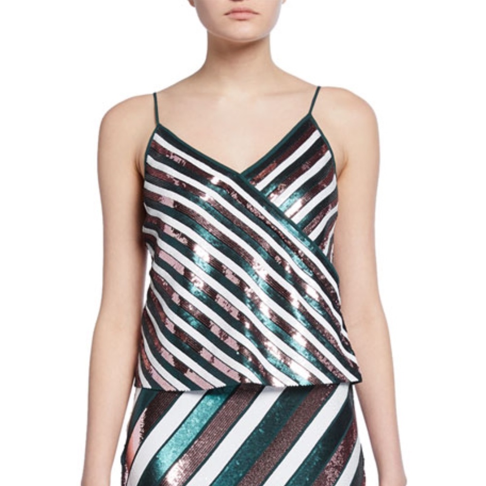 Diane von Furstenberg Agnes Sequin Stripe Silk Cam